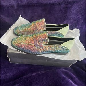 Multicolor Glitter Loafers (Women)